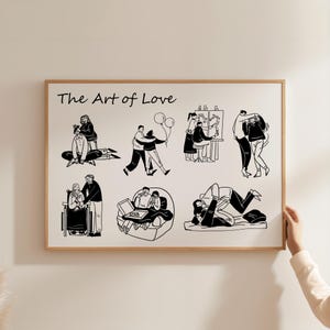 愛のアートウォールアートプリント、バレンタインウォールアート、展示アート、抽象的なカップルのイラストアート、愛のウォールアート、バレンタインデーの印刷物