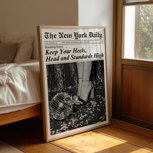 Trendiger Zeitungsdruck, Mädchenhafte Wanddeko, Retro-Studentenzimmerdeko, Digitaler Download Bild 7