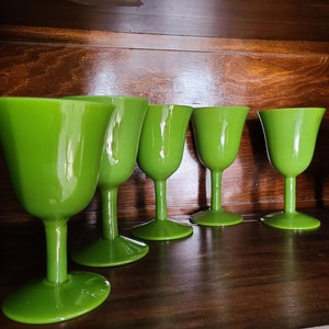 Vintage Green Goblet Set