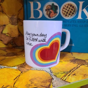 80s Rainbow Heart Love Coffee Mug