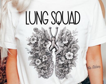 Camiseta del Equipo Pulmonar: Anatomía Pulmonar Floral, Regalo de Terapia Respiratoria