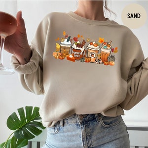 Pumpkin Spice Sweatshirt, Coffee Lover Sweatshirt, Fall Coffee Sweatshirt, Pumpkin Latte Sweatshirt, Iced Coffee Sweater, Cozy Vibes Shirt