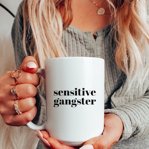Sensitive Gangster Mug, Gangsta Mug Gift, Mug Gift For Her, Amaya Papaya Quote Meme Reality TV Love Saying Inspired Island Mug For Friend