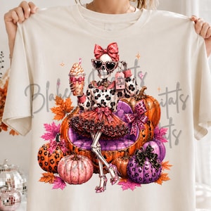 Glamourskelet PNG, Pumpkin Spice Diva Halloween-shirt png, Boojee Leopard-skelet PNG, Spooky Fall Coffee Shirt Design, preppy skelet png
