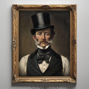 Antique Gentleman Portrait Print | Vintage Male Oil Painting | Digital Download | P22