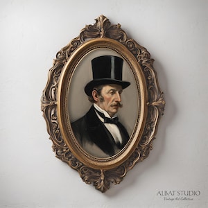 Vintage Portrait Gentleman | Antique Portrait of a Gentleman with a Moustache | Victorian Gentleman Artwork | Digital Download | P71