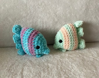 Handmade Crochet Mini Fish, Colorful Stuffed Plushie Toy, Cute Birthday or Anniversary Gift