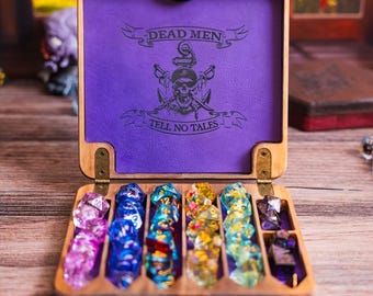 Pirate Themed Dice Vault With 11 Piece Dice Set