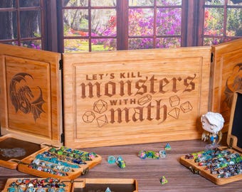 Asgardr Engraved Game Master Screen - Basic (Kill Monsters) | Handmade in the USA