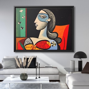 Cubist Painting Pablo Picasso Pint Wall Art Picasso Cubist Artwork Picasso Wall Art Abstract Art Work Picasso Drawing Huge Wall Art Picasso