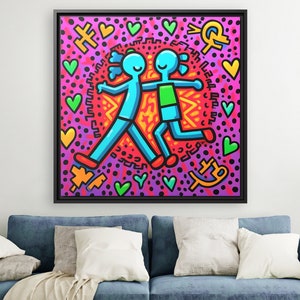 Keith Haring Wall Art Haring Pop Art Keith Haring Pop Artwork Pop Culture Poster Keith Haring Popart Street Art on Canvas Keith Pop Art