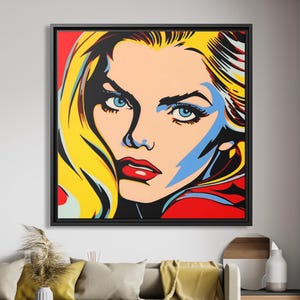 Abstract Woman Face Wall Art Woman Pop Art Andy Warhol Painting Woman Pop Artwork Warhol Pop Art Beautiful Face Art Pop Art Girl Portrait