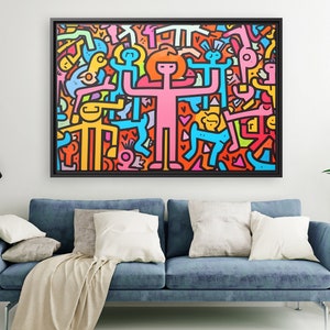 Keith Haring Wall Art Haring Pop Art Keith Haring Pop Artwork Pop Culture Poster Keith Haring Popart Street Art on Canvas Keith Pop Art