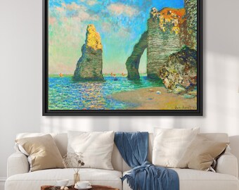 Claude Monet The Cliffs at Etretat Claude Monet Painting Monet Artwork Sea Painting Ocean Wall Art Sea Cliffs Artwork Beach Canvas Print