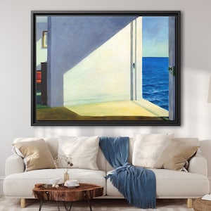 Impresión en lienzo de Edward Hopper Habitaciones junto al mar Impresión artística grande de Edward Hopper Arte abstracto grande de Edward Hopper Regalo de arte Decoración de pared de Edward Hopper