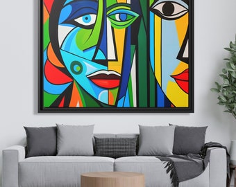 Wall Art Picasso Pint Modern Cubism Painting Picasso Canvas Big Painting Pop Culture Poster Picasso Cubist Wall Art New Homeowner Gift Print