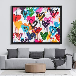Wall Art Banksy Street Art Graffiti Heart Art Romantic Painting Colorful Hearts Graffiti Painting Banksy Artwork Heart Painting Large Banksy