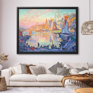 Paul Signac The Port of Saint Tropez Paul Signac Painting Sea Paul Signac Artwork Famous Art Print Port Paul Signac Pointillist Painting