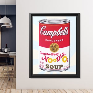 Campbell Soup Can Wall Art Pop Culture Andy Warhol Print Soup Poster Retro Pop Art Soup Warhol Poster Andy Warhol Soup Campbell Pop Art Soup