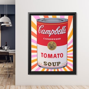 Campbell Soup Can Wall Art Pop Culture Andy Warhol Print Soup Poster Retro Pop Art Soup Warhol Poster Andy Warhol Soup Campbell Pop Art Soup