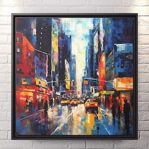 Abstract New York Canvas NYC Painting New York Manhattan Painting New York Landscape Manhattan Wall Art Skyline Painting NYC Wall Art NYC