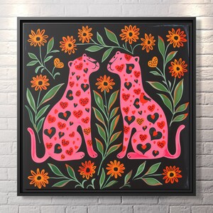 Leopard Wall Art Boho Leopard Canvas Kitsch Art Big Cat Art Whimsical Leopard Art Painting Leopard Kitsch Aesthetic Leopard Lover Gift Print