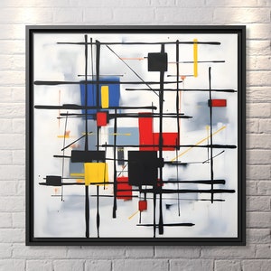 Piet Mondrian Wall Art Große abstrakte Kunst Piet Mondrian Wall Art Große abstrakte Kunst Piet Mondrian Print De Stijl Abstrakte Kunstarbeit