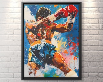 Rocky Balboa Art Boxing Wall Art Boxer Decor Rocky Print Sylvester Stallone Rocky Balboa Boxing Wall Decor Rocky Movie Boxing Painting Movie