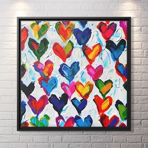 Wall Art Banksy Street Art Graffiti Heart Art Romantic Painting Colorful Hearts Graffiti Painting Banksy Artwork Heart Painting Large Banksy