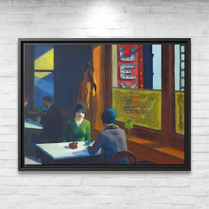 Edward Hopper Chop Suey Framed Canvas Print Edward Hopper Large Art Print Edward Hopper Abstract Large Art Gift Edward Hopper Wall Decor