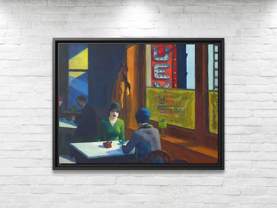 Edward Hopper Chop Suey Framed Canvas Print Edward Hopper Large Art Print Edward Hopper Abstract Large Art Gift Edward Hopper Wall Decor