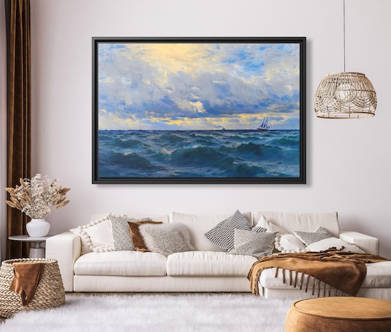 Henry Moore New Heaven Packet Henry Moore Artwork Sea Painting Ocean Wall Art Sea Henry Moore Painting Sea Canvas Print Ocean Scenic Print