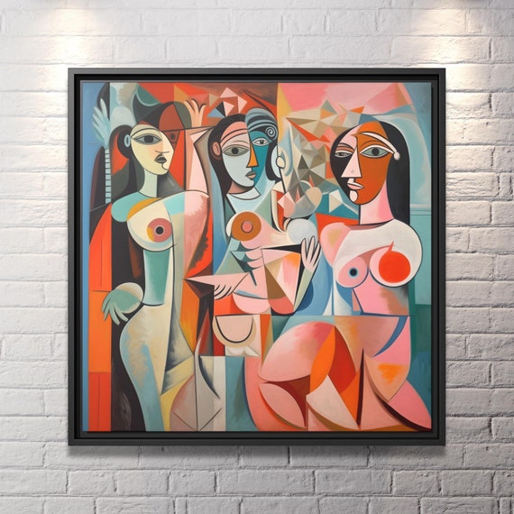 Wall Art Picasso Pint Modern Cubism Painting Picasso Canvas Big Painting Pop Culture Poster Picasso Cubist Wall Art New Homeowner Gift Print