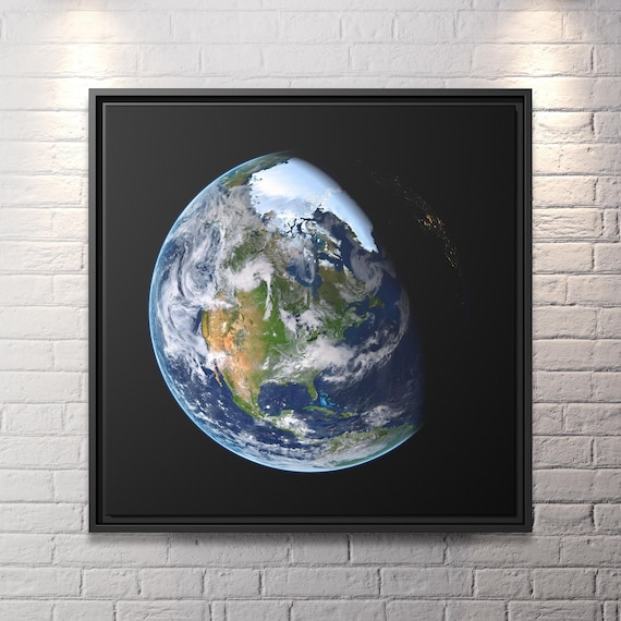 Earth Wall Art Huge Canvas Wall Decor Earth Canvas World Art The World Canvas Space Painting Canvas Earth View Wall Art Planet Canvas Print