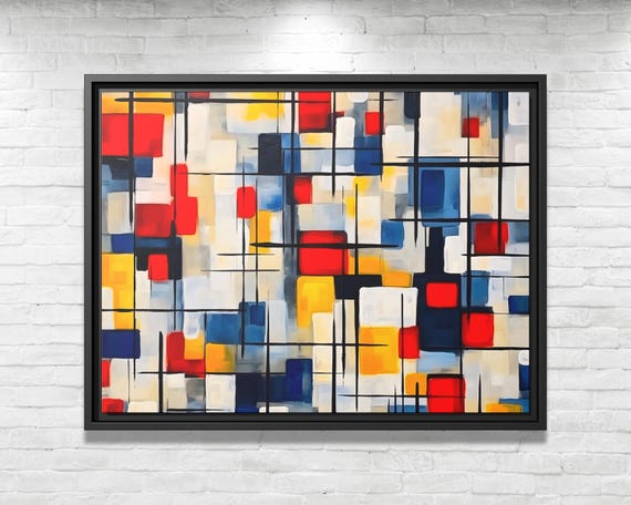 Mondrian Wall Art Dutch Painting Piet Mondrian Art De Stijl Painting Mondrian Dutch Art Large Abstract Painting Mondrian Print Abstract Art