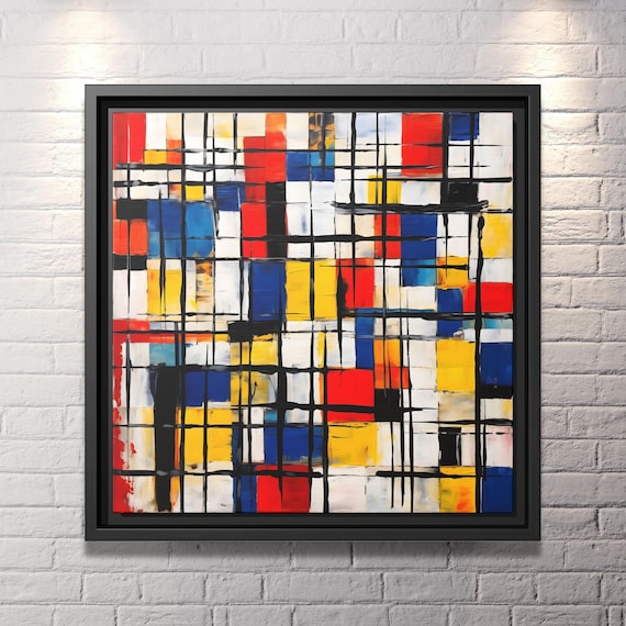 Piet Mondrian Wall Art Large Abstract Painting Mondrian Dutch Painting Famous Abstract Art Piet Mondrian Print De Stijl Abstract Art Work
