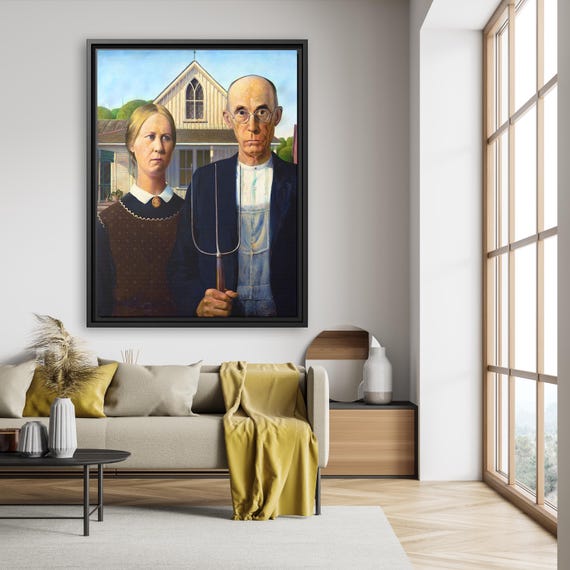 Grant Wood American Gothic Grant Wood Painting American Gothic Wall Art Grant Wood Famous Painting Grant Wood Canvas Print American Gothic