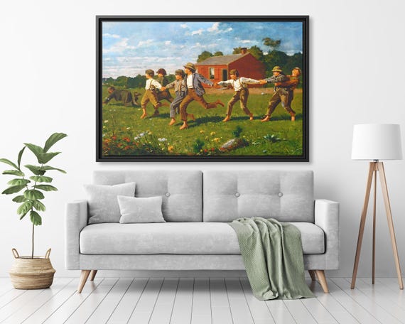 Winslow Homer Snap the Whip Winslow Homer Painting Huge Home Decor Wall Art Winslow Homer Painting Winslow Homer Boys Countryside MET Museum