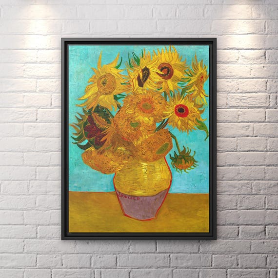 Vincent Van Gogh Vase with Twelve Sunflowers Van Gogh Sunflowers Wall Art Impressionism Van Gogh Canvas Print Van Gogh Famous Painting
