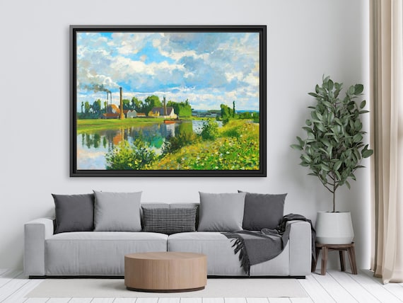 Camille Pissarro The River Oise near Pontoise Pissarro Painting Pissarro Art Camille Pissarro Artwork Pissarro Canvas Print River Painting