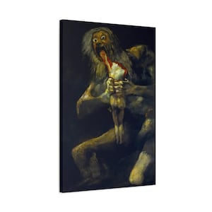 Francisco Goya Saturnus slukar sin son Francisco Goya väggtavla Enorm canvas heminredning Francisco Goya tryck Berömt konstverk Goya målning