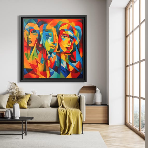 Wall Art Picasso Pint Modern Cubism Painting Picasso Canvas Big Painting Pop Culture Poster Picasso Cubist Wall Art New Homeowner Gift Print