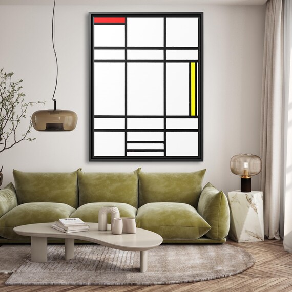 Piet Mondrian Wall Art Abstract Painting Mondrian Dutch Painting Famous Abstract Art Mondrian Composition Print De Stijl Abstract Art Work
