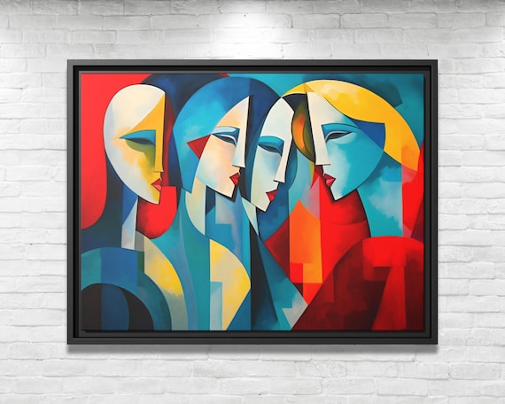 Wall Art Picasso Pint Modern Cubism Painting Picasso Canvas Big Painting Pop Culture Poster Picasso Cubist Wall Art New Homeowner Gift Print