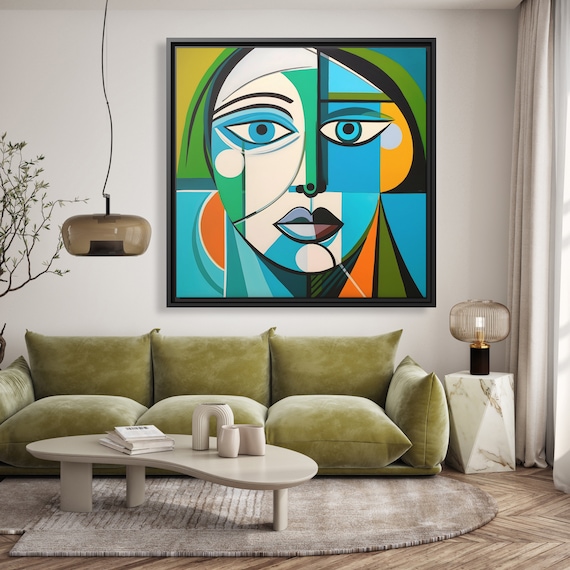 Wall Art Picasso Pint Modern Cubism Painting Picasso Canvas Big Painting Pop Culture Poster Picasso Cubist Wall Art New Homeowner Gift Print