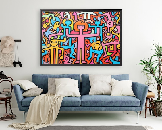 Keith Haring Wall Art Haring Pop Art Keith Haring Pop Artwork Pop Culture Poster Keith Haring Popart Street Art on Canvas Keith Pop Art