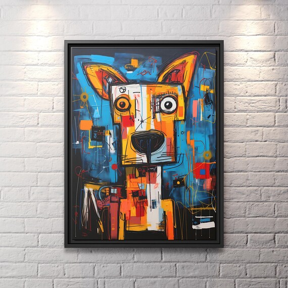 Abstract Dog Graffiti Canvas Wall Art Street Art Print Graffiti Painting Pop Culture Art Abstract Street Art Hypebeast Decor Large Wall Art