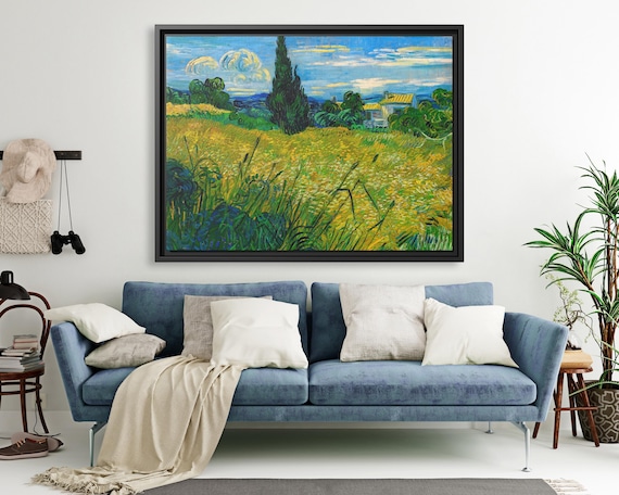 Vincent Van Gogh Green Wheat Field with Cypress Van Gogh Wall Art Impressionism Van Gogh Canvas Print Van Gogh Art Famous Landscape Painting