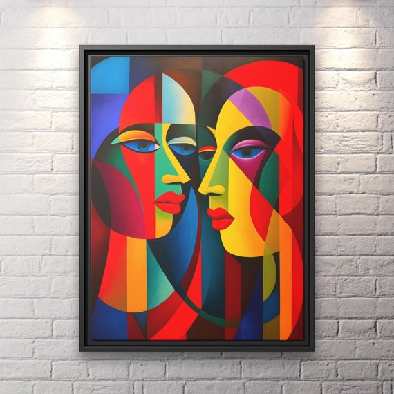 Wall Art Picasso Pint Modern Cubism Painting Picasso Canvas Big Painting Pop Culture Poster Picasso Cubist Wall Art New Homeowner Gift Print