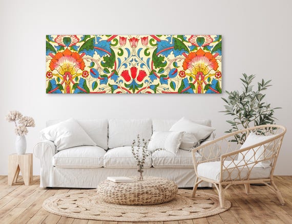 William Morris Lodden Famous Pattern Famous Painting William Morris Pattern Print Huge Canvas Home Decor Victorian Wall Art Nouveau Print